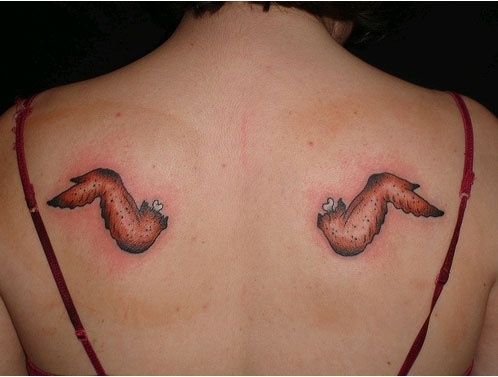 Delicious chicken wing tattoo