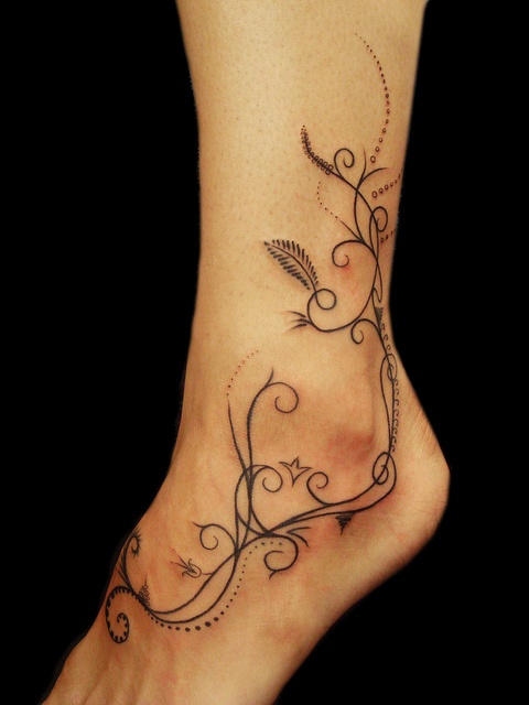 Stylish foot tattoo