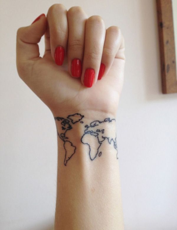 Map tattoo on the wrist