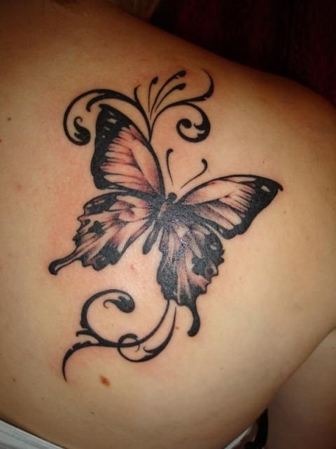 Butterfly tattoo on the shoulder