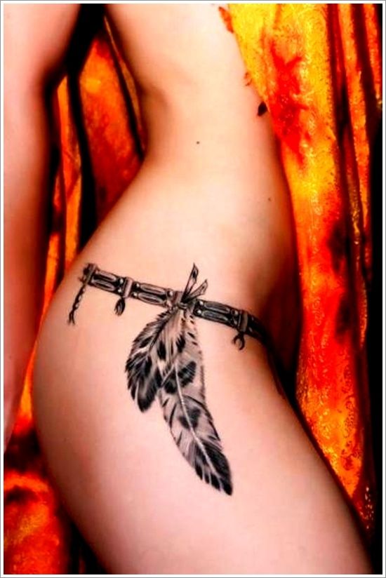 Unique feather tattoo idea