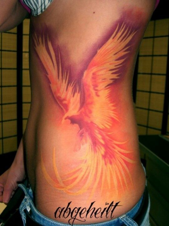 Watercolor phoenix tattoo