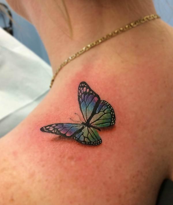 Butterfly tattoo on the shoulder