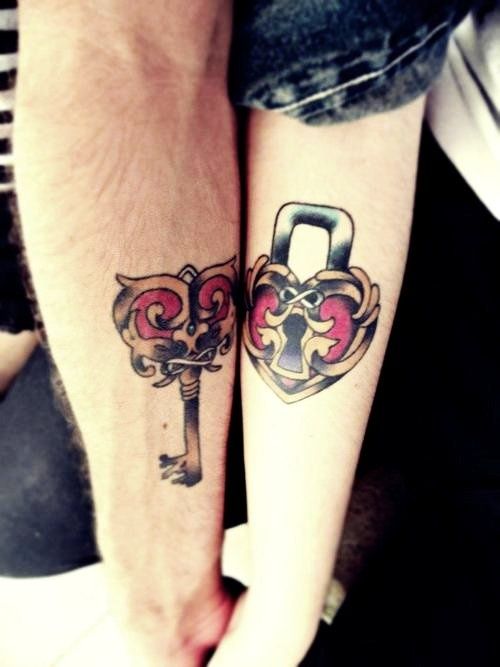 Lock and key tattoo