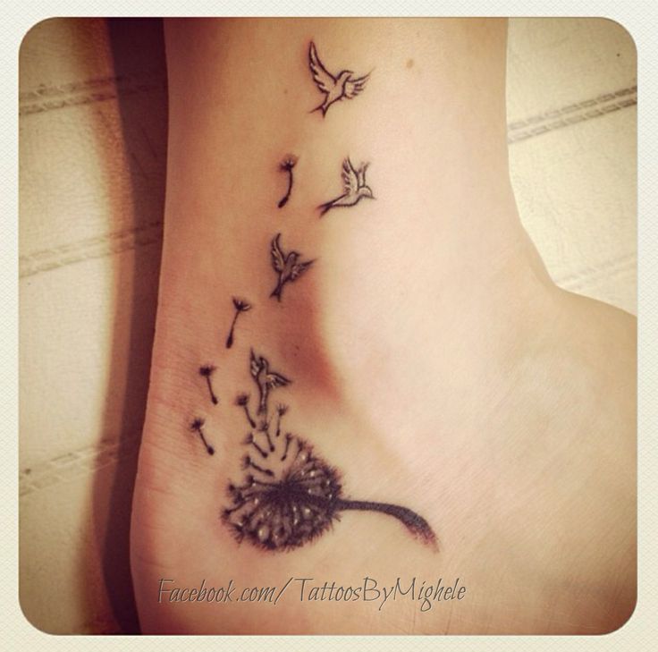 Heel dandelion tattoo