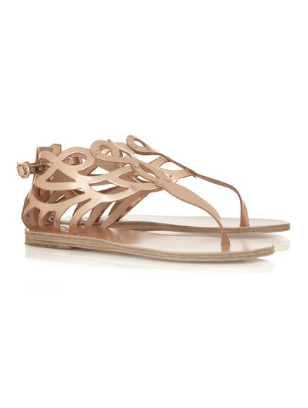 ANCIENT CREEK Medea sandals with mirrored leather neckline