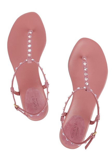 GUCCI crystal embellished leather sandals