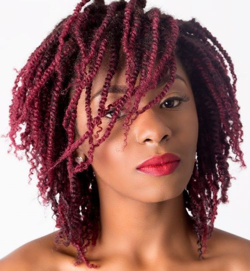 Purple kinky twists