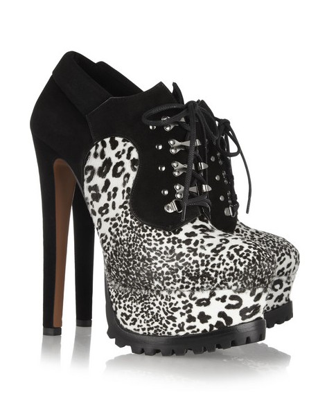 Alaïa calf hair with animal print and suede ankle boots