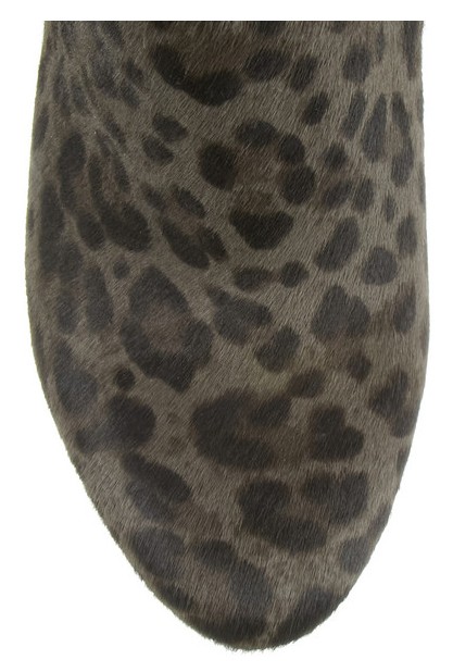 Front view of Jimmy Choo Lane ankle boots with leopard print calf hair