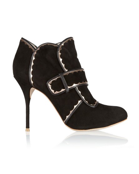 Sophia Webster suede ankle boots made of leather with metallic leather trim