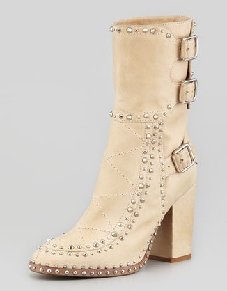 Laurence Dacade Baulence rivet boots with rivets, beige