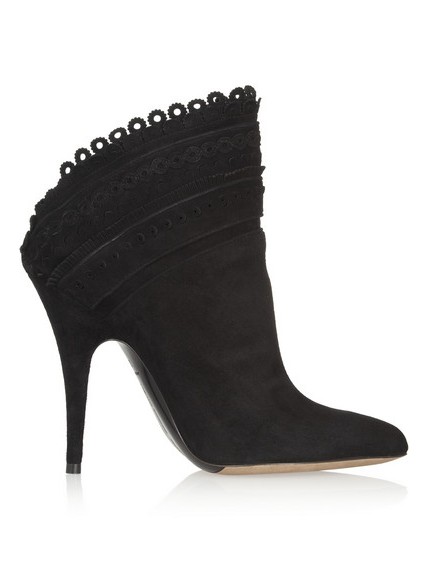 Harmony scalloped suede ankle boots