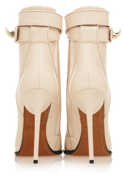 Givenchy Shark Lock booties in light red leather