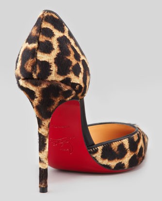 Christian Louboutin Iriza calf hair with leopard print Red sole pump