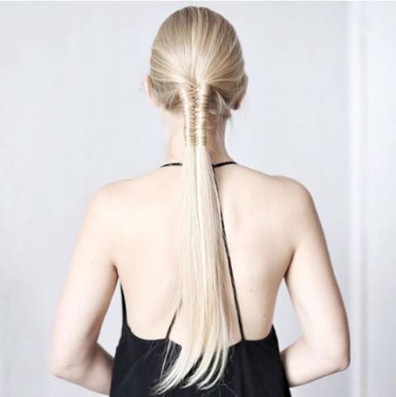 Sleek braided ponytail hairstyle
