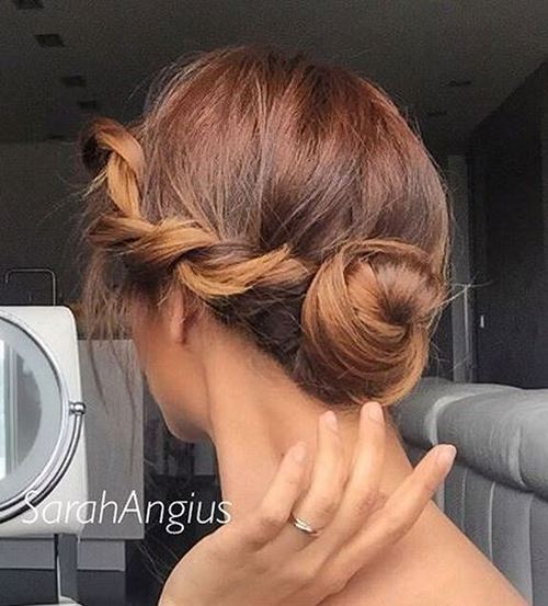 Braided bun on the side