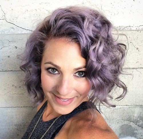 Curly purple hair