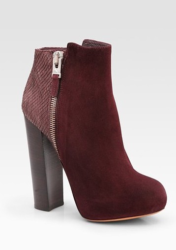 Suede and snake pattern paramour ankle boots ($ 450)