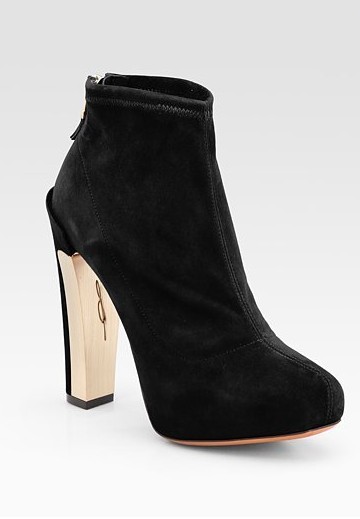 Edeline Black Stretch Suede Ankle Boots ($ 450)