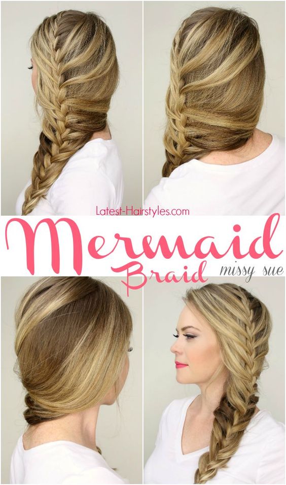 Ombre mermaid braid over