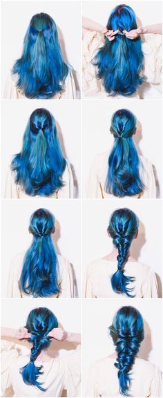 Blue mermaid braid over