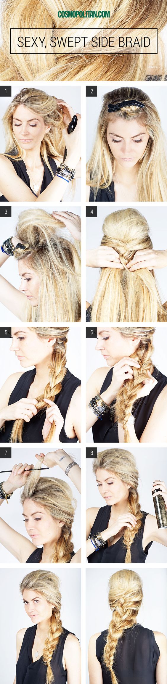 swept side braid over