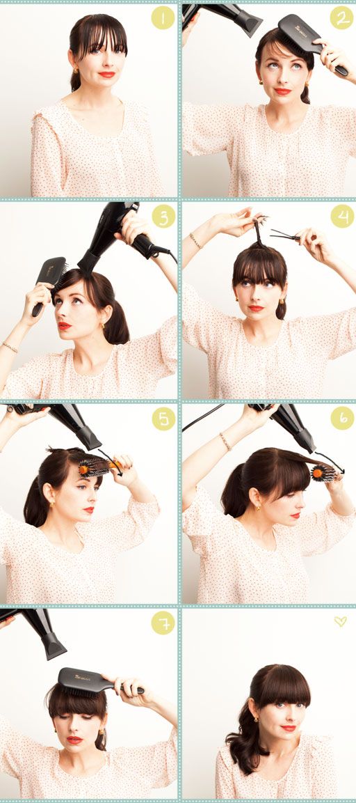 How-to-style heavy bangs over