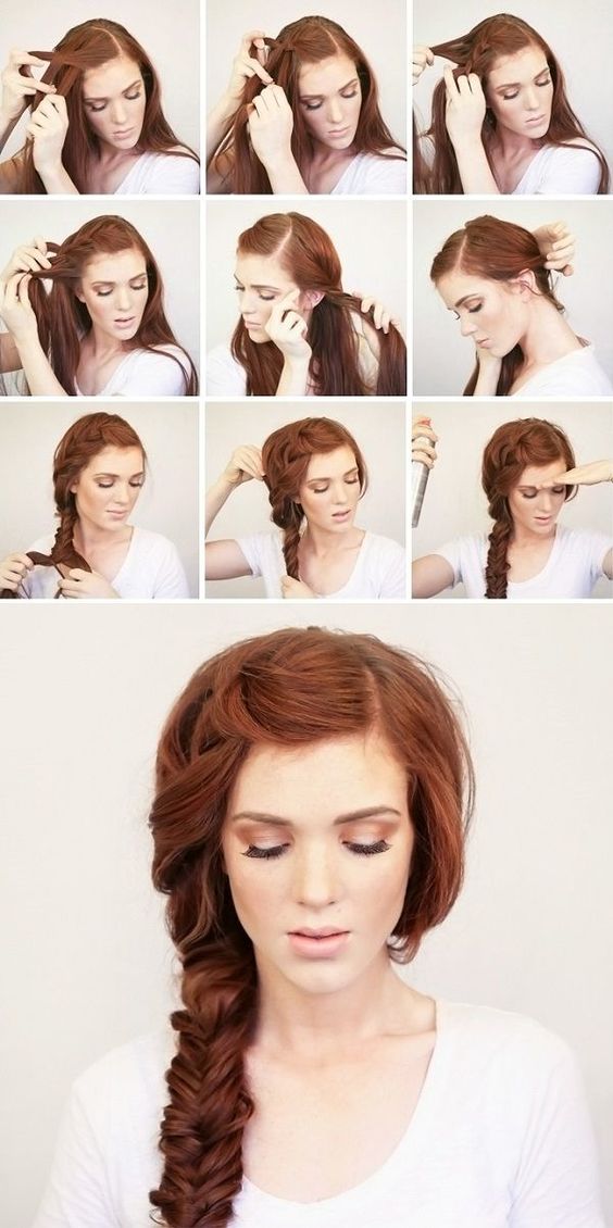 Side braid without bangs over