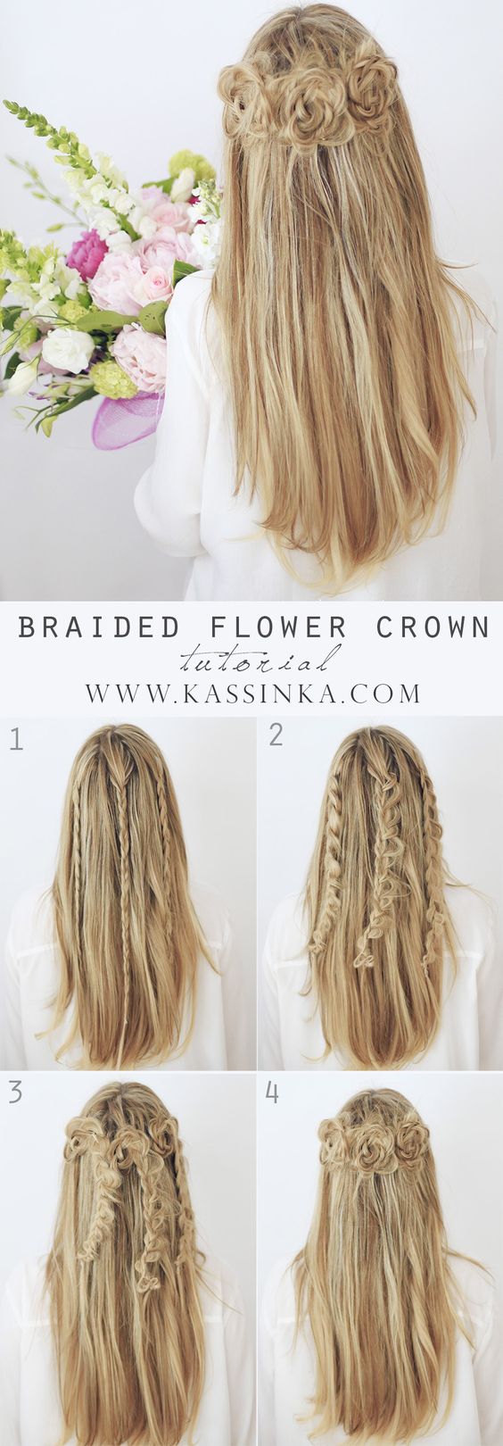 Braided flower bun over