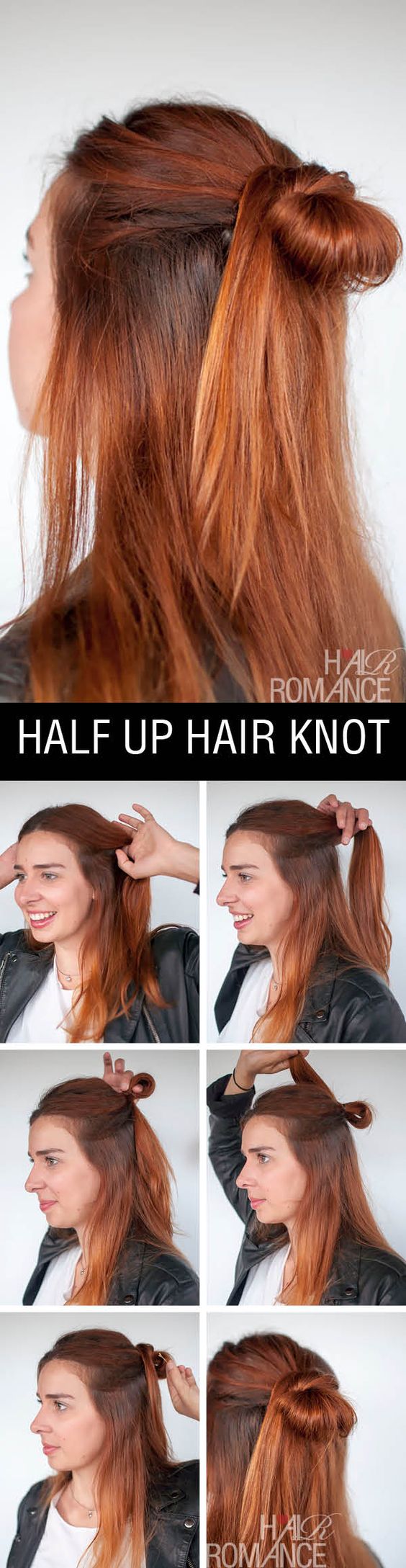 Half up hair knot for light hair over