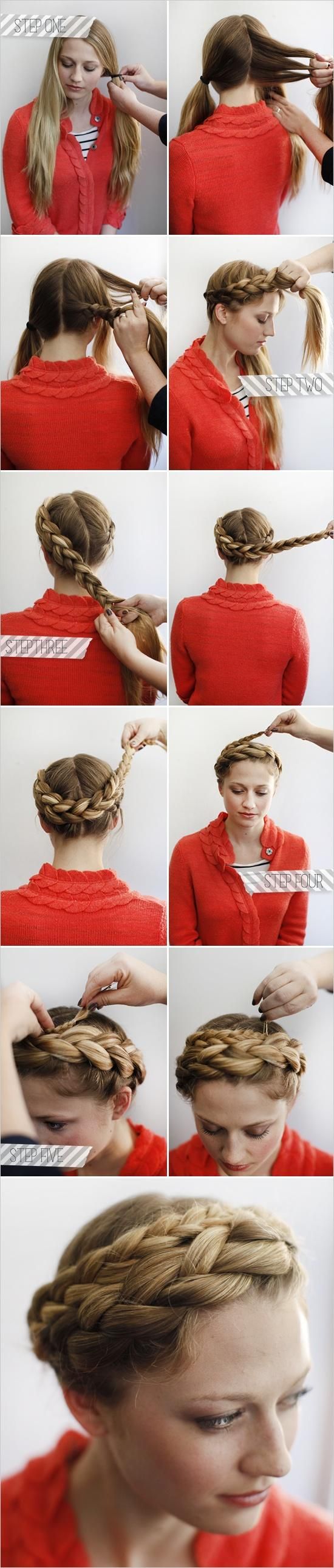 Crown braid over