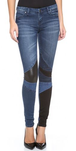 Patchwork skinny jeans