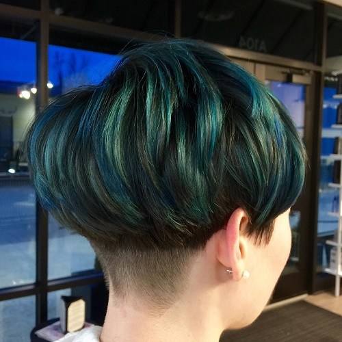 Blue and emerald bowl of hair