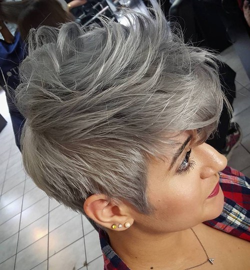 Gray faux hawk