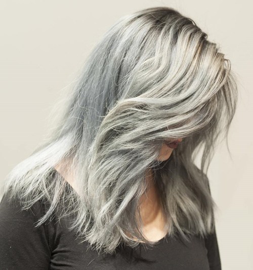 Very gray hair look