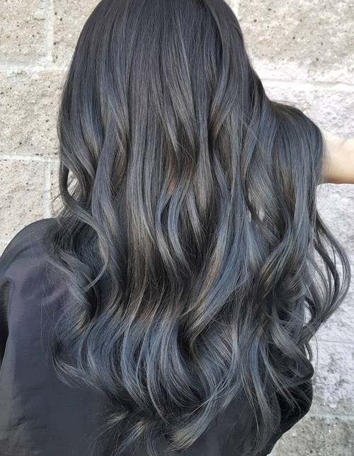 Gray highlighted hair