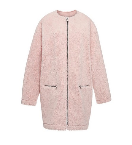 MSGM faux lambskin coat, pink