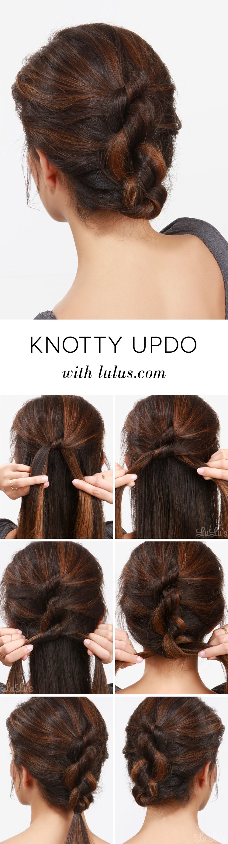 Simply knotted updo hairstyle