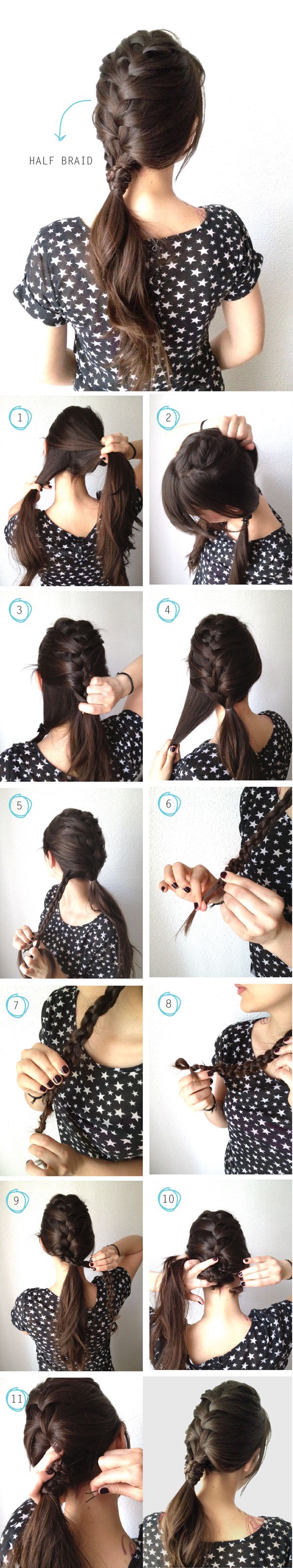 Half braid ponytail