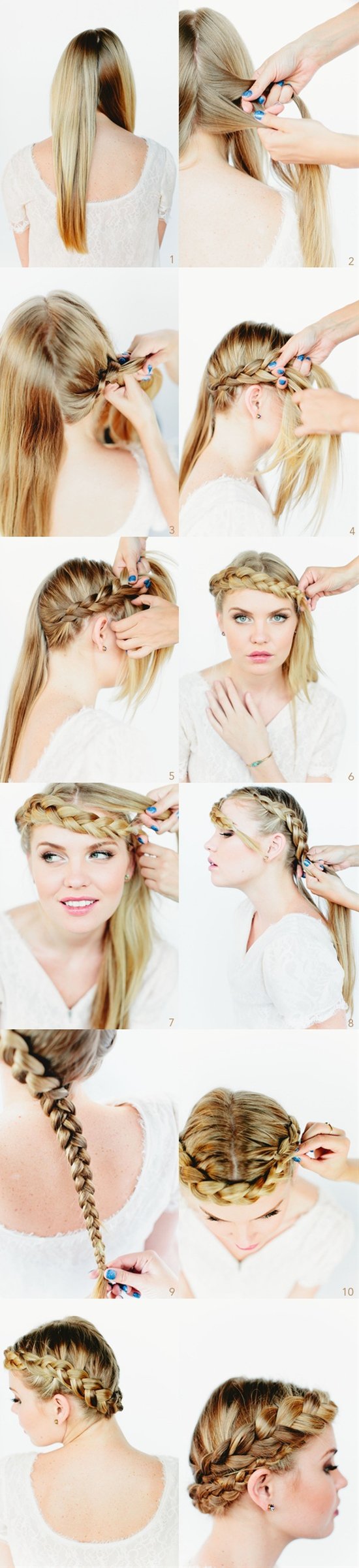 Braided crown hairstyle