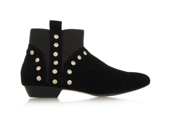 12th Street Cynthia Vincent Dale studded suede ankle boots, black