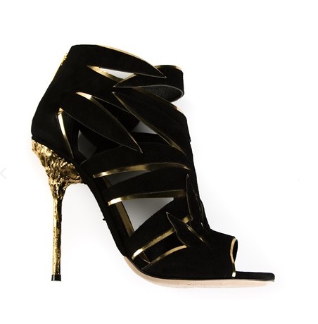 SERGIO ROSSI & # 39; Ramage & # 39; Ankle boots in gold and black