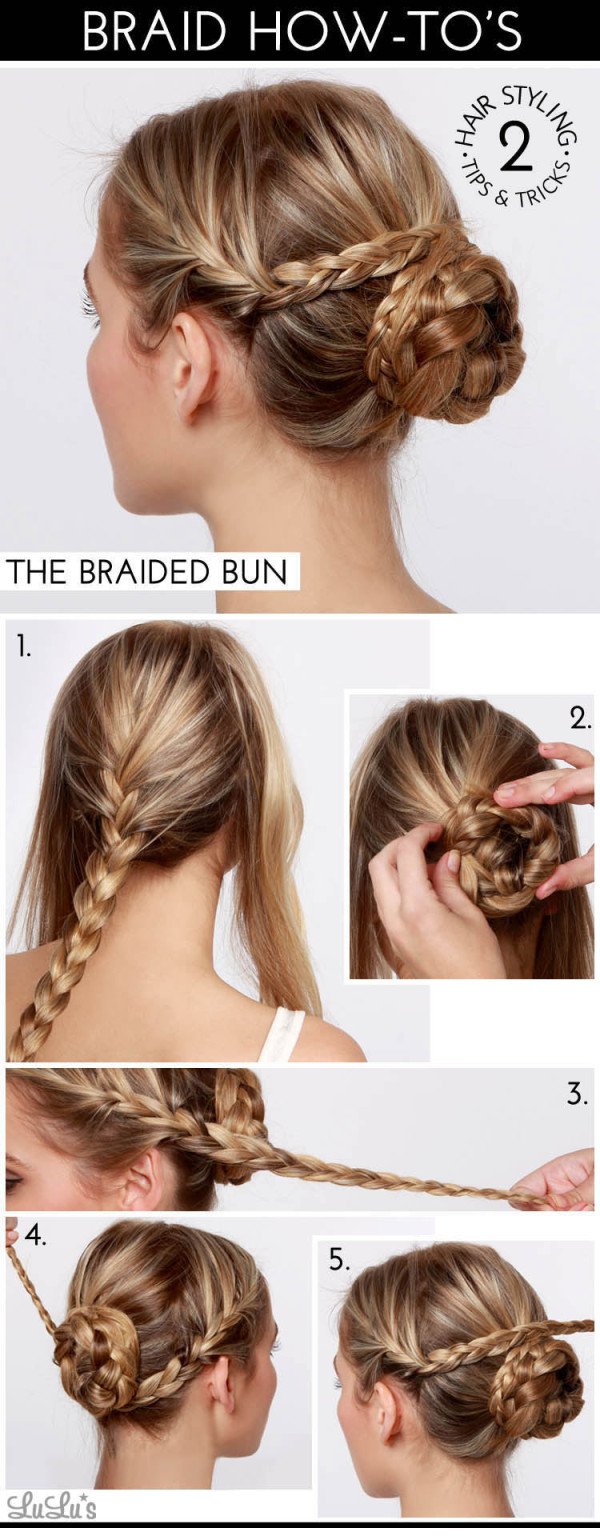 Nice braided bun hairstyle tutorial