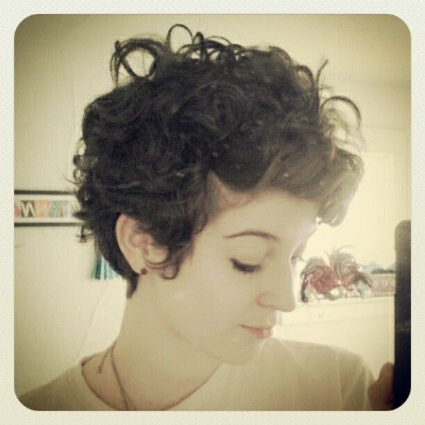 Simple curly pixie hairstyle