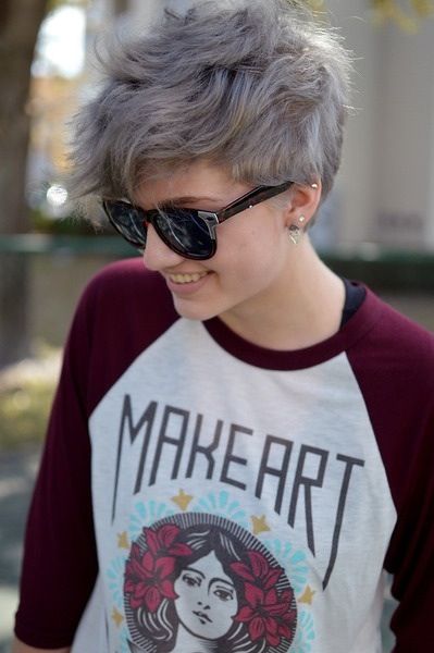 Gray pixie hairstyle