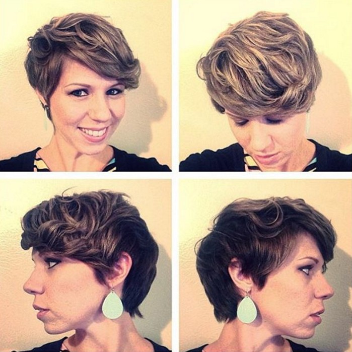 Wavy pixie hairstyle