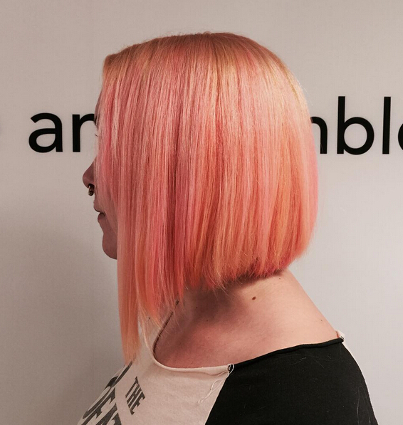 Pretty pink bob hairstyle