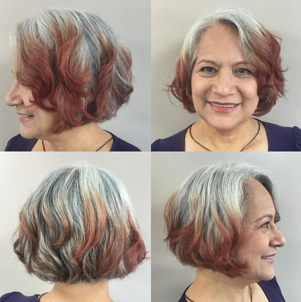 Short bob hairstyle for women over 50