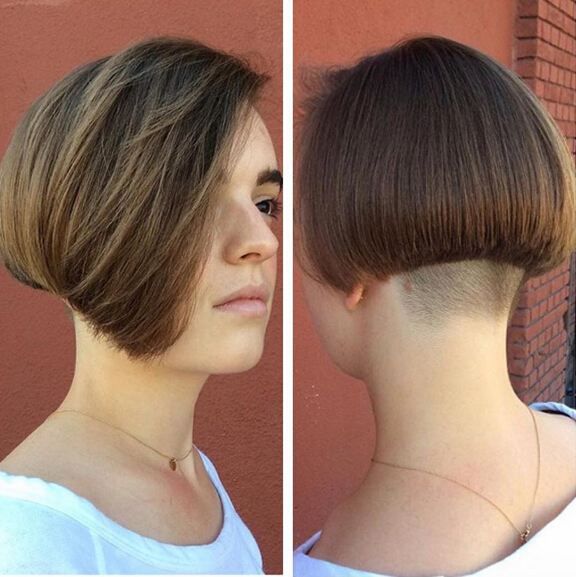 Short bob hairstyle with undercut